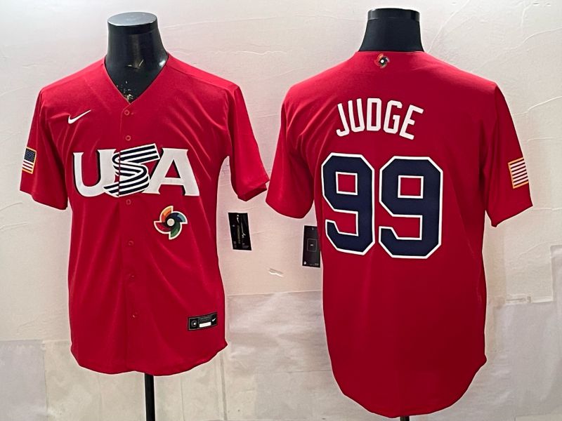 Men 2026 World Cub USA #99 Judge Red Nike MLB Jersey style 002->more jerseys->MLB Jersey